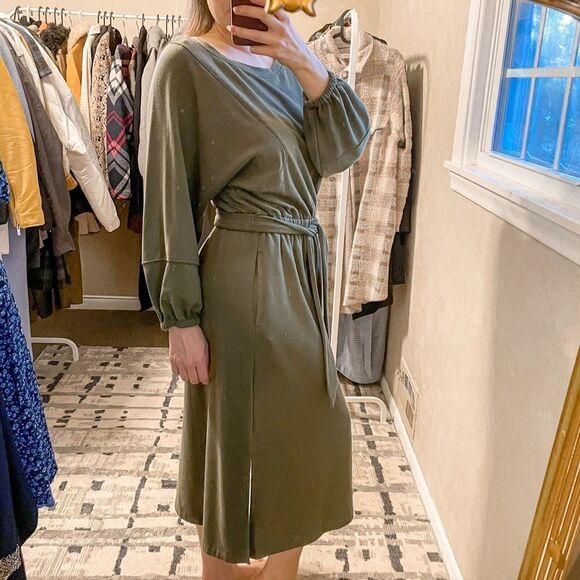 Anthropologie Thalia Midi Sweatshirt Dress M - Picture 2 of 9